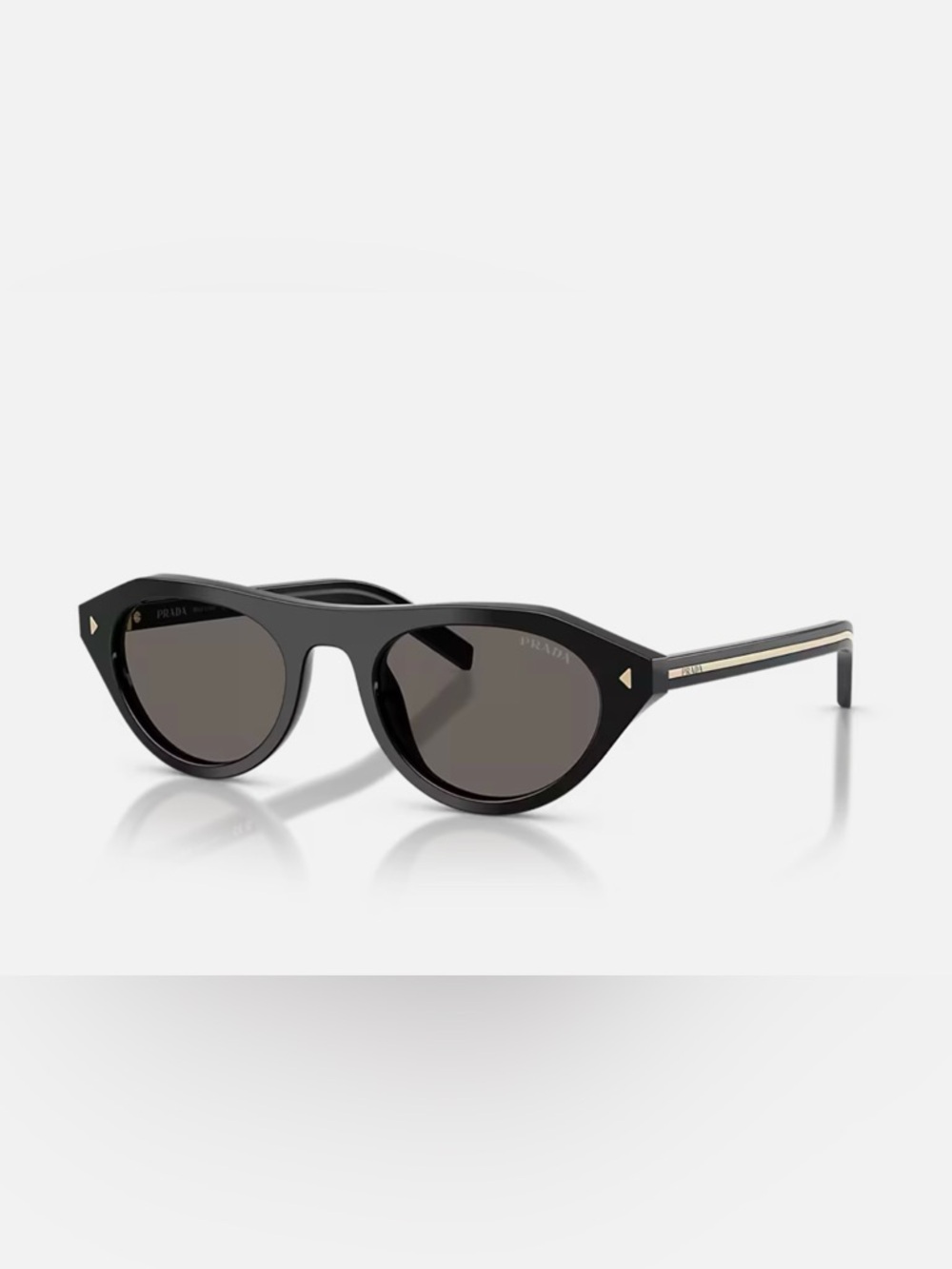 Prada Black Cat-Eye Sunglasses with Gold Accents